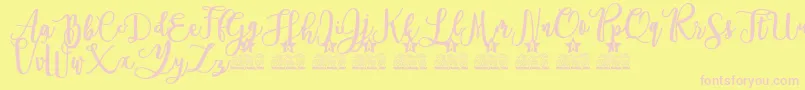 Everlast Personal Use-Schriftart – Rosa Schriften auf gelbem Hintergrund