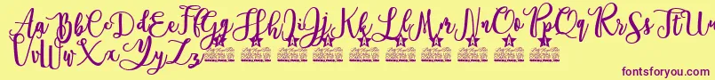 Everlast Personal Use Font – Purple Fonts on Yellow Background