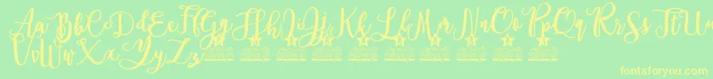 Everlast Personal Use Font – Yellow Fonts on Green Background