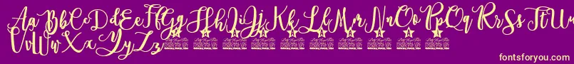 Everlast Personal Use Font – Yellow Fonts on Purple Background