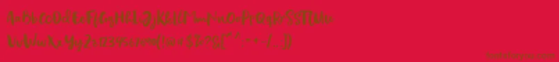 Evertone Script Font – Brown Fonts on Red Background