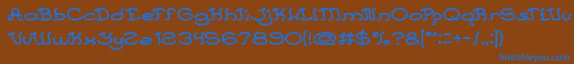 Czcionka Every Day – niebieskie czcionki na brązowym tle