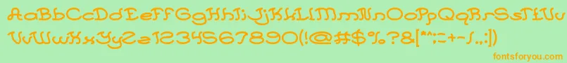 Every Day Font – Orange Fonts on Green Background