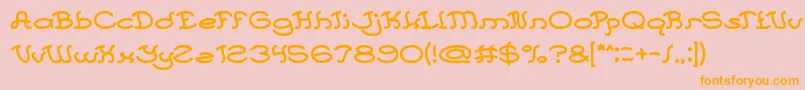 フォントEvery Day – オレンジの文字がピンクの背景にあります。