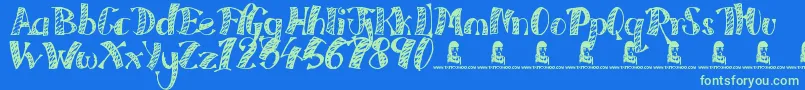 Every Freakin Night Font – Green Fonts on Blue Background