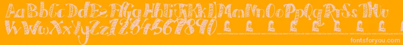 Every Freakin Night Font – Pink Fonts on Orange Background