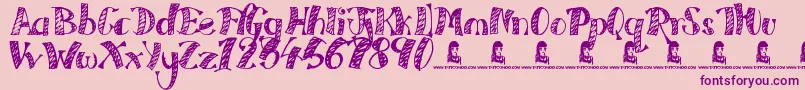 Every Freakin Night Font – Purple Fonts on Pink Background