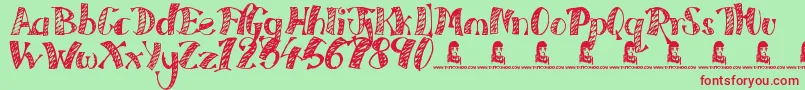 Every Freakin Night Font – Red Fonts on Green Background