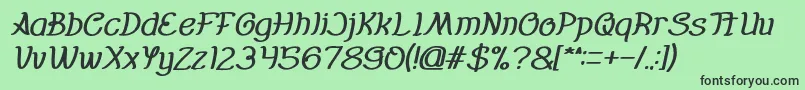 Everybody Bold Italic Font – Black Fonts on Green Background