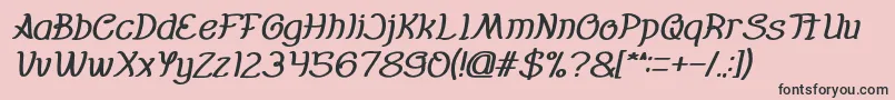 Everybody Bold Italic-fontti – mustat fontit vaaleanpunaisella taustalla