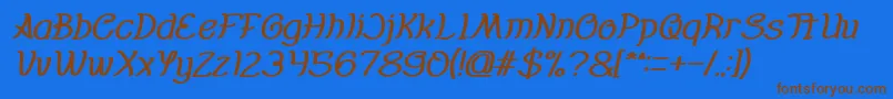Everybody Bold Italic Font – Brown Fonts on Blue Background