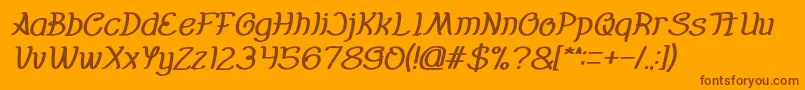 Fonte Everybody Bold Italic – fontes marrons em um fundo laranja