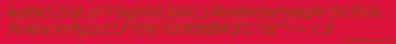 Everybody Bold Italic Font – Brown Fonts on Red Background
