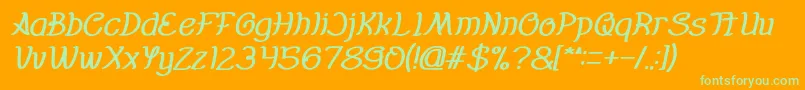 Everybody Bold Italic-Schriftart – Grüne Schriften auf orangefarbenem Hintergrund