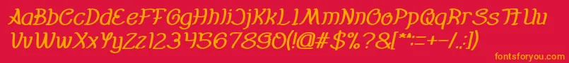 Everybody Bold Italic Font – Orange Fonts on Red Background