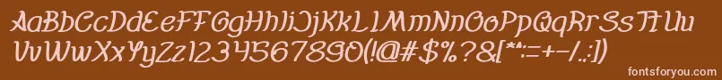 Fonte Everybody Bold Italic – fontes rosa em um fundo marrom