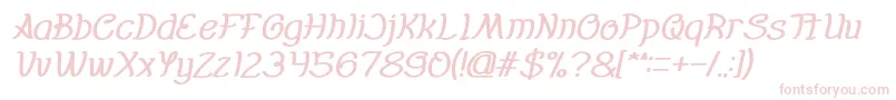 Шрифт Everybody Bold Italic – розовые шрифты на белом фоне