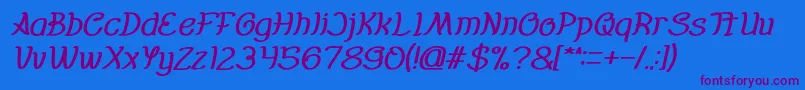 Шрифт Everybody Bold Italic – фиолетовые шрифты на синем фоне