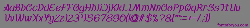 Everybody Bold Italic Font – Purple Fonts on Gray Background