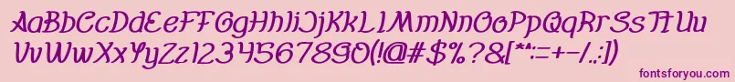 fuente Everybody Bold Italic – Fuentes Moradas Sobre Fondo Rosa