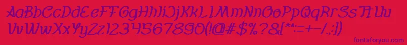フォントEverybody Bold Italic – 赤い背景に紫のフォント