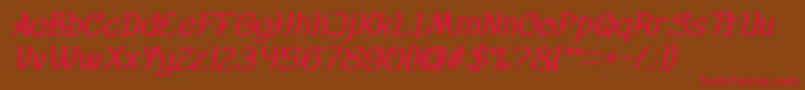 Everybody Bold Italic Font – Red Fonts on Brown Background