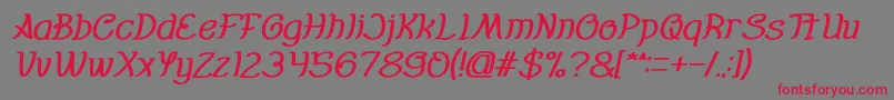 Everybody Bold Italic Font – Red Fonts on Gray Background