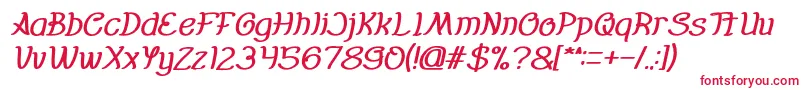 Everybody Bold Italic Font – Red Fonts on White Background