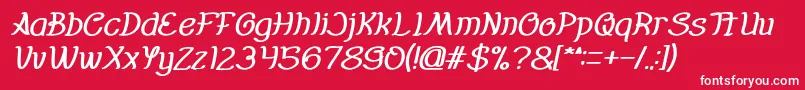 Everybody Bold Italic Font – White Fonts on Red Background