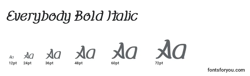 Größen der Schriftart Everybody Bold Italic