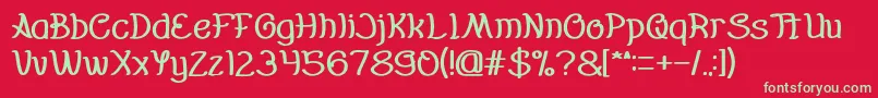 フォントEverybody Bold – 赤い背景に緑の文字