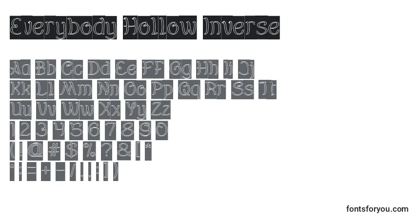 Шрифт Everybody Hollow Inverse – алфавит, цифры, специальные символы
