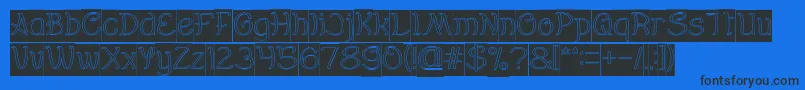 Everybody Hollow Inverse-Schriftart – Schwarze Schriften auf blauem Hintergrund