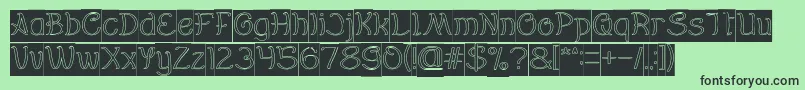 Everybody Hollow Inverse Font – Black Fonts on Green Background