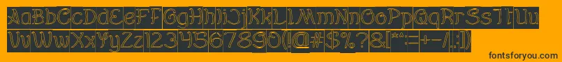 Everybody Hollow Inverse Font – Black Fonts on Orange Background