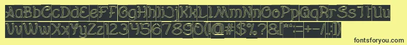 Everybody Hollow Inverse Font – Black Fonts on Yellow Background