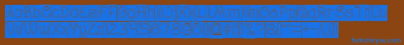 Everybody Hollow Inverse Font – Blue Fonts on Brown Background