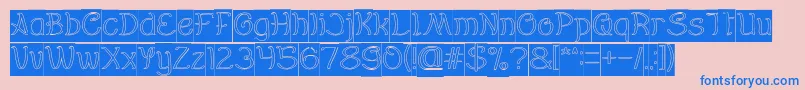 Everybody Hollow Inverse-Schriftart – Blaue Schriften auf rosa Hintergrund