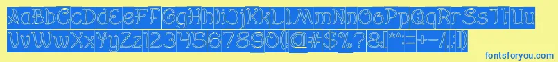 Everybody Hollow Inverse Font – Blue Fonts on Yellow Background