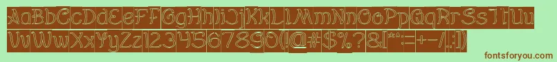 Everybody Hollow Inverse Font – Brown Fonts on Green Background