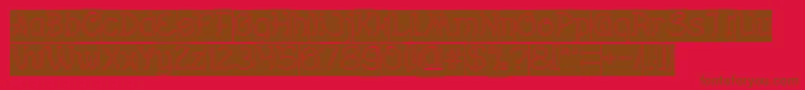 Everybody Hollow Inverse Font – Brown Fonts on Red Background