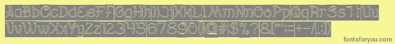 Everybody Hollow Inverse Font – Gray Fonts on Yellow Background