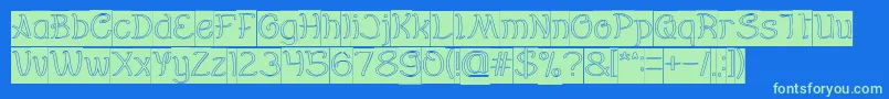 Everybody Hollow Inverse Font – Green Fonts on Blue Background