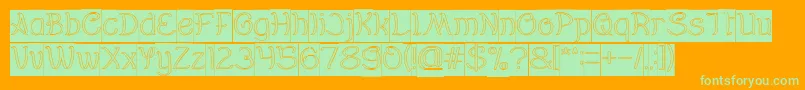 Everybody Hollow Inverse-Schriftart – Grüne Schriften auf orangefarbenem Hintergrund