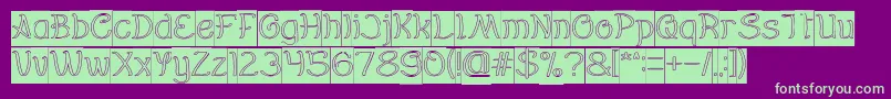 Everybody Hollow Inverse Font – Green Fonts on Purple Background