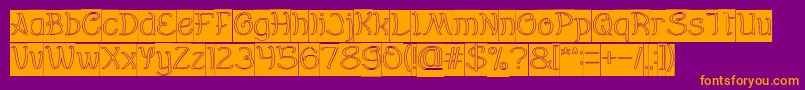 Everybody Hollow Inverse Font – Orange Fonts on Purple Background