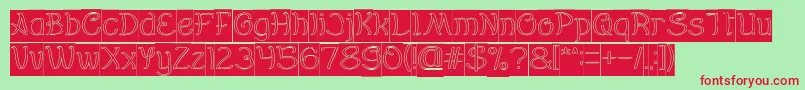 Everybody Hollow Inverse Font – Red Fonts on Green Background