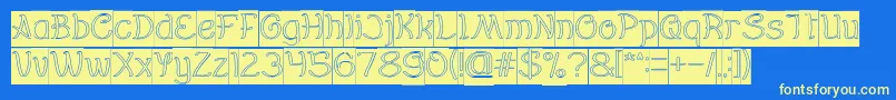 Everybody Hollow Inverse Font – Yellow Fonts on Blue Background