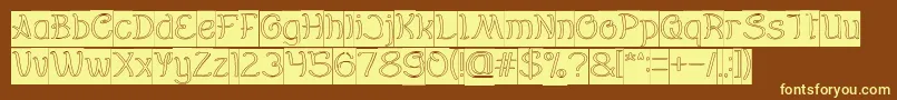 Everybody Hollow Inverse Font – Yellow Fonts on Brown Background