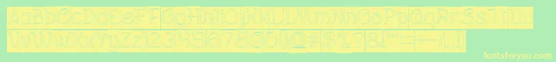 Everybody Hollow Inverse-Schriftart – Gelbe Schriften auf grünem Hintergrund